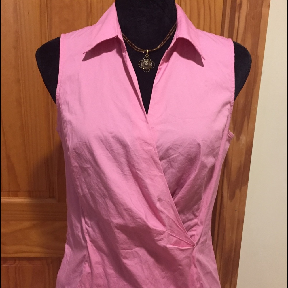 Pink sleeveless Talbots top.